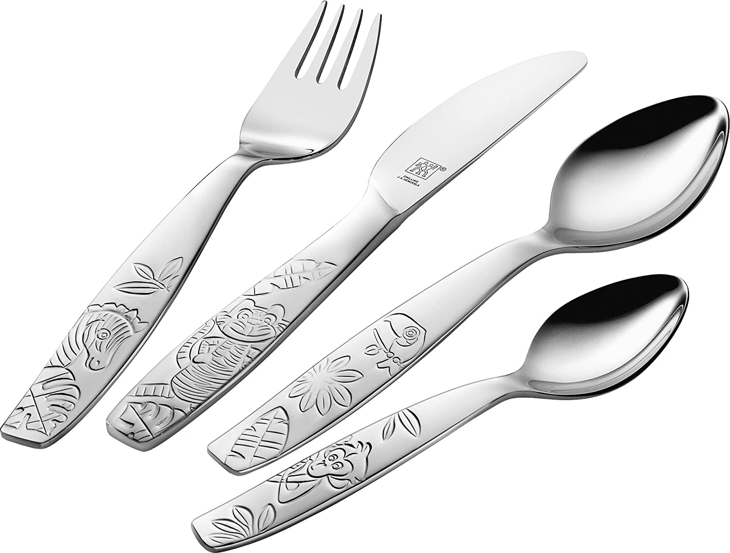Zwilling Jungle 07135-610-0 Children\'s Cutlery Set 4-Piece Stainless Steel 18/10 Polished