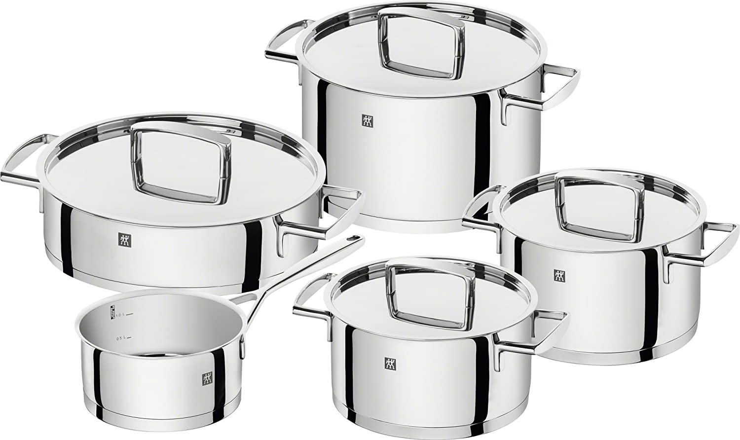 Zwilling Quadro 5-Piece Cookware Set, Silver, 58 x 35 x 30 cm
