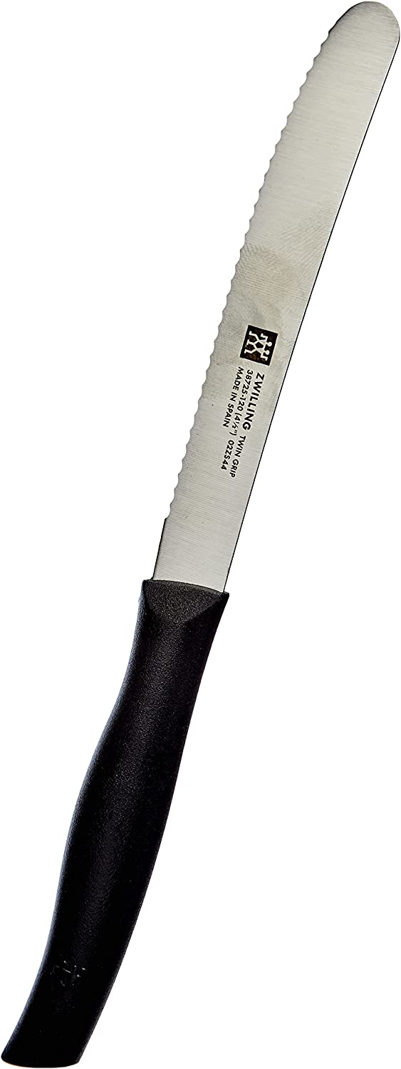 Zwilling 1003008 universal knife, blade length: 12 cm, blade with serrated edge, stainless special steel/plastic handle, twin, grip.