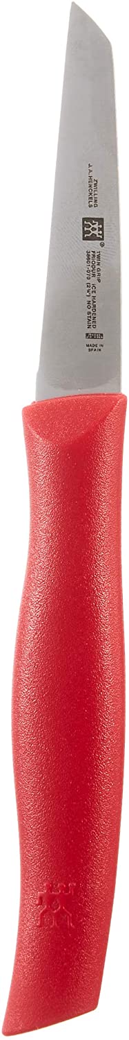 Zwilling 1002992 38601070 Twin Grip Vegetable Knife, Friodur Blade, 70 mm, Red