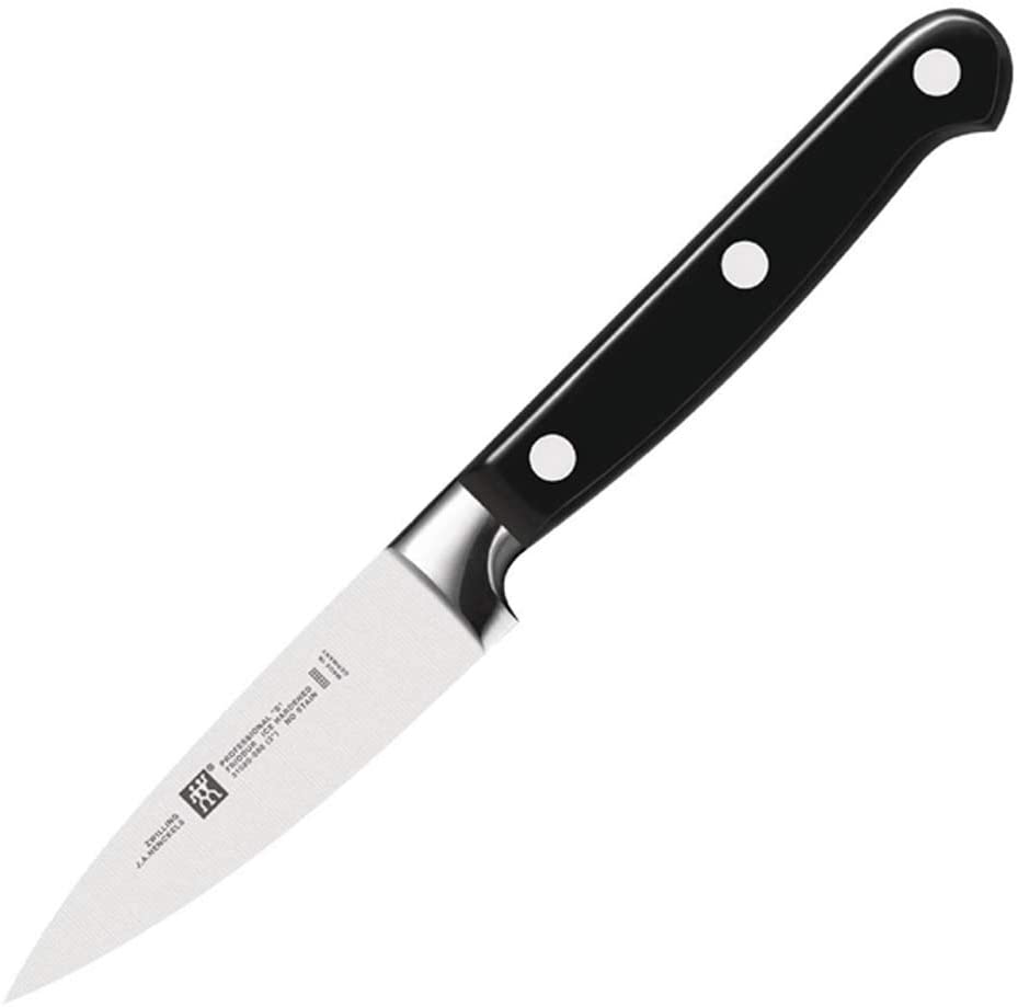 Zwilling 31020081 Professional S Spick and Garnishing Knife, 80 mm Stainless Special Steel, Zwilling Special Melt, Riveted, Solid Tough, Plastic Bowl, Black