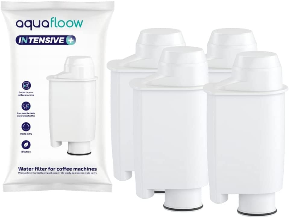 Aquafloow Intensive+ 4 x Water Filters for Philips, Saeco Fully Automatic Coffee Machine, Replacement for Brita Intenza+ Water Filter, Compatible with Saeco CA6702/00, Suitable for Philips, Gaggia (4 Pack)