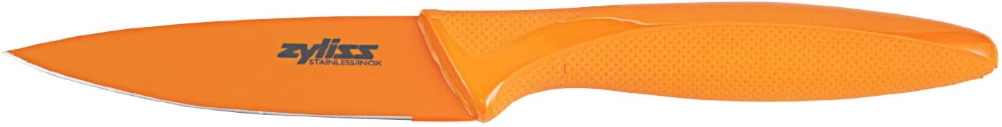 Zyliss 9 cm Non-Stick Coated Paring Knife with Blade Cover - Orange