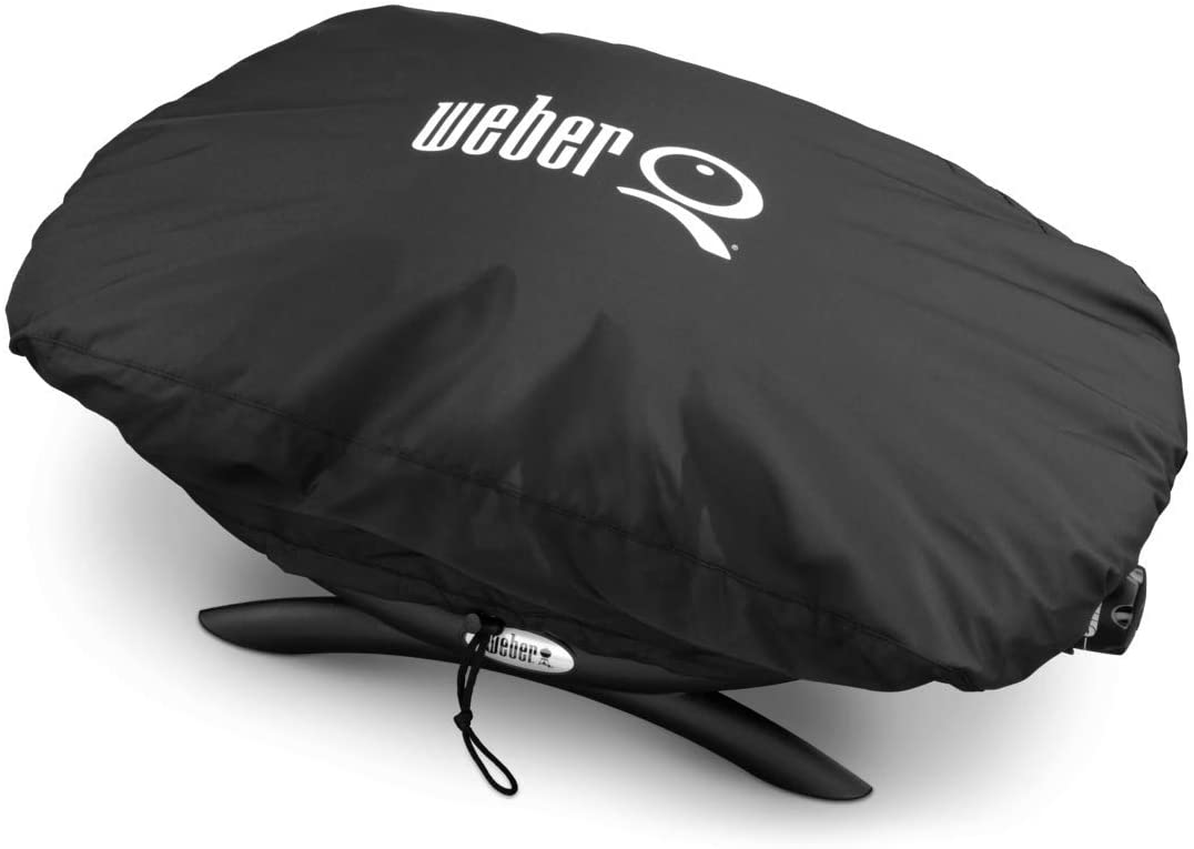 Weber 7117 Premium Barbecue Cover for Q100/1000 Series Black, Single, 27.9x25.4x23.6 cm, Black